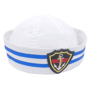 Fantasioso <span class=keywords><strong>cappello</strong></span> da marinaio <span class=keywords><strong>capitano</strong></span> bianco per feste e feste accessori in Costume - Product Image 4