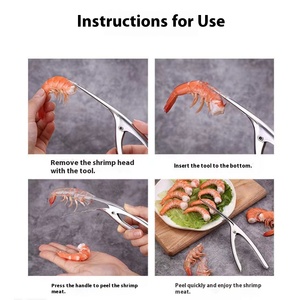 <span class=keywords><strong>Pince</strong></span> à éplucher les crevettes intelligente haut de gamme équipement cuisine acier inoxydable <span class=keywords><strong>pince</strong></span> à fruits de mer outil facile éplucheurs - Product Image 6