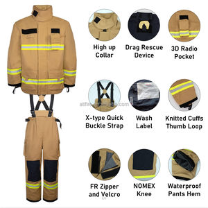 EN469 Bombeiro Vestuário Bombeiro Terno 4 Camada Equipamento De Combate A Incêndios 3M NOMEX Aramida <span class=keywords><strong>Kevlar</strong></span> Uniforme Item Jaqueta Calças Fornecedor - Product Image 3