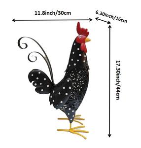 Precio al por mayor ilustraciones artesanales regalos al aire libre Metal impermeable decorativo Gallo pollo soporte estatua para decoración <span class=keywords><strong>de</strong></span> jardín - Product Image 3