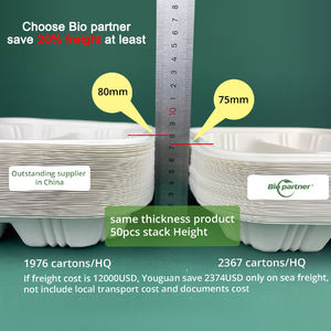 Contenedor Biodegradable de Almidón de Maíz para Comida para Llevar, Contenedor Tipo Concha para Preparación de Comidas, Contenedor de Almacenamiento de Alimentos, Contenedores Aptos para Microondas - Product Image 4