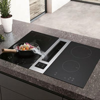 Cuisinière à induction encastrable avec hotte aspirante intégrée, directement de l'usine