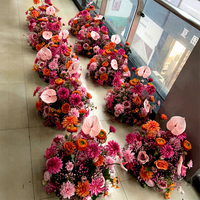 Arrangement floral romantique le plus vendu pour la décoration de réception de banquet, centre de table artificiel pour mariage