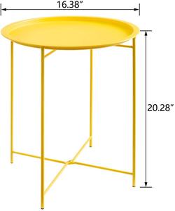 Khay Gấp Bàn Kim Loại Bàn Tròn Nhỏ Bàn Ăn Nhẹ Ngoài Trời Hoặc Trong Nhà Không Thấm Nước - Product Image 6