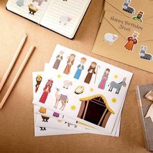 Autocollants OEM pour crèche d'enfants pour <span class=keywords><strong>l</strong></span>'artisanat <span class=keywords><strong>de</strong></span> la crèche Autocollants <span class=keywords><strong>de</strong></span> Noë<span class=keywords><strong>l</strong></span> Autocollants en vrac Fournitures pour fêtes religieuses - Product Image 1