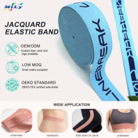 Sangle élastique jacquard en nylon personnalisée en usine écologique avec logo personnalisé pour sous-vêtement athlétique sous-vêtement à lanière frontale
