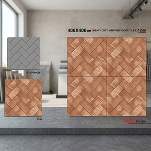 Carreaux de sol en porcelaine numérique Vistaar imperméables 40x40cm, imitation brique, antidérapants, pour salle de bain, centre commercial, extérieur - Product Image 3