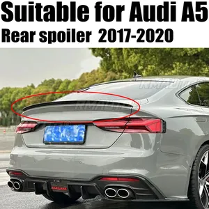 Für Audi A5 B9 S5 Sline RS5 Sportback 4-Türer Spoiler 2017 bis 2020 Heckkofferraumdeckel Hochkickflügelkante durch glänzende schwarze Kohlenstofffaser