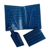 Porte-passeport en cuir PU à motif crocodile, étiquette de bagage, porte-cartes multifonctionnel – Vente en gros directe usine
