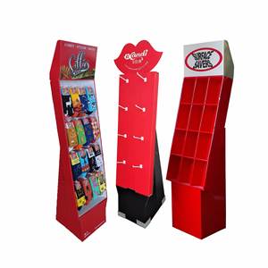 Eco Friendly Custom Cardboard POP Floor Displays With <b>Hook</b> for Promotions Tradeshows and Retails - Product Image 1