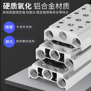 LiYuan Solenoid Valve Base 200M Aluminum Manifold For Pneumatic System - Product Image 4