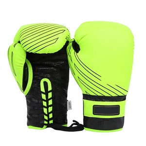 Guantes de Boxeo de Piel Sintética Verde Neón, Cierre de Gancho y Bucle, 8oz/12oz/14oz, Guantes de Entrenamiento para MMA y Kick Boxing - Product Image 1