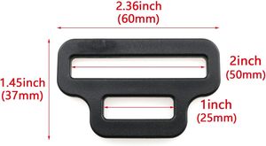 Hebillas de Plástico Negro para Ajustar Mochilas, Reductoras de Bucle a Bucle, de Transición, de 10 mm - Product Image 2