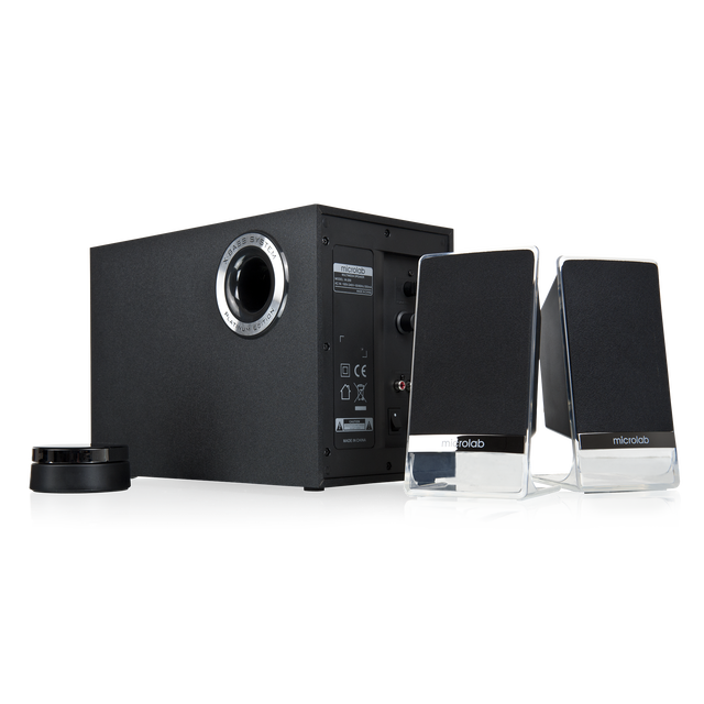 Microlab Powerful 2.1 Speaker System with Wireless Music Streaming M-200BT Platinum