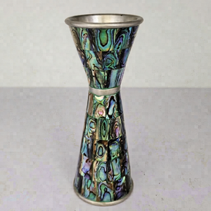 Stainless Steel Japanese Jigger With <b>Abalone</b> <b>Shell</b> Inlay - Product Image 1