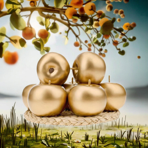 Golden Artificial Apple Decorations Handmade Plastic Fruit Home Decoration <b>Craft</b> Set - Product Image 2
