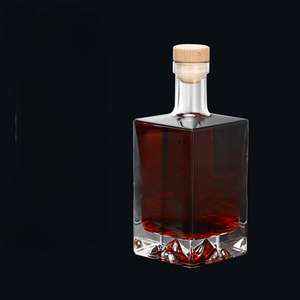 Bouteille de <span class=keywords><strong>whisky</strong></span> ou de vodka en verre de flint ronde de 500 ml, mini vide, pour vin et spiritueux, sérigraphie pour boissons énergisantes et <span class=keywords><strong>whisky</strong></span> - Product Image 2