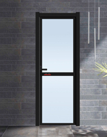 Porte française sur mesure en alliage d'aluminium de grande taille avec panneaux en verre, design minimaliste imperméable pour chambre à coucher et entrée intérieure de villa