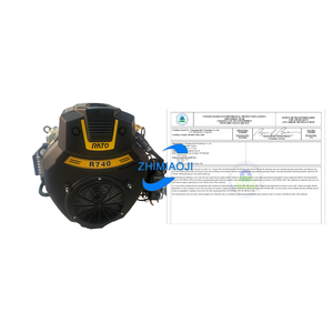 Moteur à essence Rato R740D 739CC bicylindre en V 25 CV à démarrage électrique Euro 5, refroidi par air, à arbre de transmission, quatre temps, pour l'ingénierie - Product Image 3
