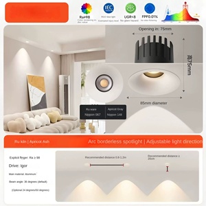 Spot encastré moderne en aluminium noir à haute efficacité, anti-éblouissement profond, fixe, intelligent, à intensité variable, LED 90 CRI 4100K - Product Image 5