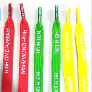 Werbegeschenke individueller niedriger Preis Polyester rundes flaches Seil Schnürsenkel Metallspitzen Schnürsenkel elastisches Schnürsenkel für Turnschuhe