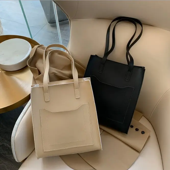 PU Leather Casual Tote Bag Vintage Luxury Handbag for Women 2021 Designer Fashion Shoulder Bag Female Brand Big Shopper Tote Bag