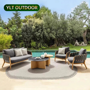 Set di Mobili da Giardino in Stile Teak, Divano Moderno e Lussuoso Impermeabile per Esterni, Design Nordico - Product Image 1