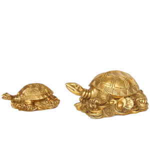 2025 latón puro chino Feng Shui oro tortuga China estatuilla cobre Fengshui Buda artículos chino tortuga de la suerte estatuas de dragón - Product Image 6