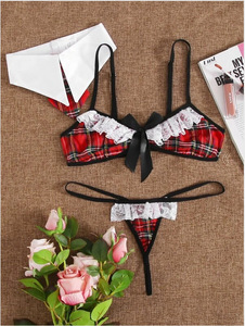 Falda a Cuadros, Uniforme Escolar, Lencería Sexy para Adolescentes, Lencería Sexy para Mujeres con Pechos <span class=keywords><strong>Grandes</strong></span>, Conjuntos de Lencería en Tallas <span class=keywords><strong>Grandes</strong></span>, Lencería Exótica - Product Image 2
