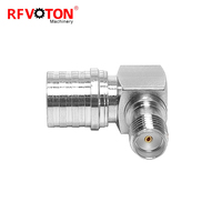 Adaptador directo de fábrica, enchufe macho QMA a conector hembra SMA, ángulo recto, codo RA de 90 grados, conector coaxial RF, adaptador coaxial
