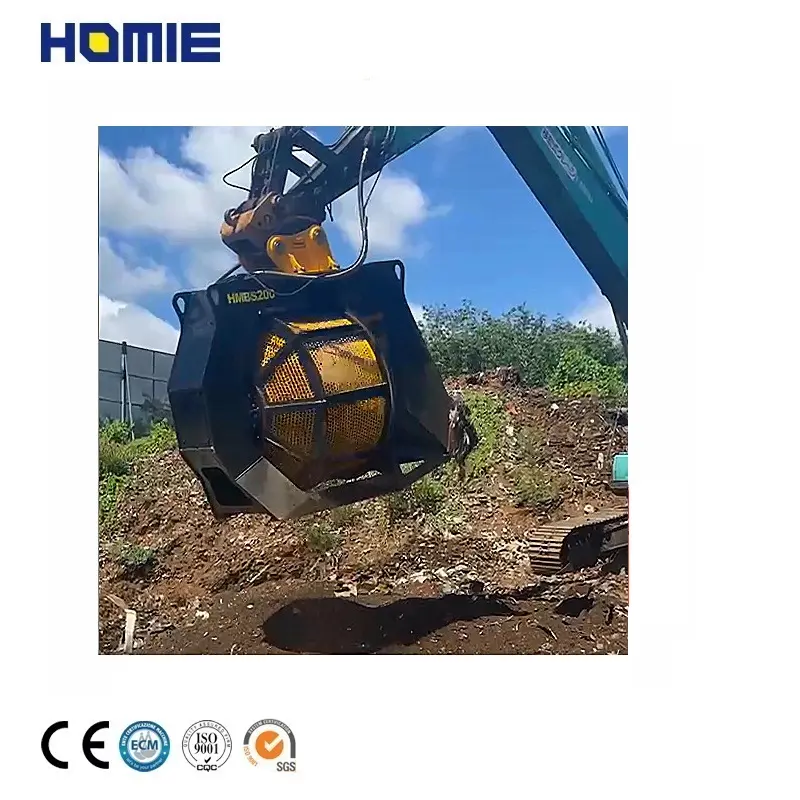 Escavatore schermo benna superiore vagliatore per escavatore da 25 tonnellate HMBS220 modello 2.4cbm capacità di carico