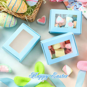 B561 Savon bleu Emballage fait <span class=keywords><strong>maison</strong></span> Mini boîtes à friandises Kraft Fenêtre Boulangerie Bonbons Fabrication de savon Emballage en carton Boîte-cadeau en papier - Product Image 3