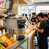 Máquina de Helado Suave de Triple Sabor de Grado Comercial con Alto Rendimiento y Fácil Operación para Tiendas de Postres y Comida Rápida
