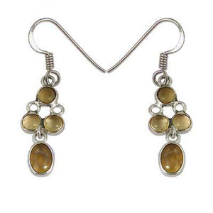 Colgante de Plata de Ley 925 de diseño único del fabricante con piedras preciosas de citrino ovaladas facetadas, joyería genuina para pendientes - Product Image 2