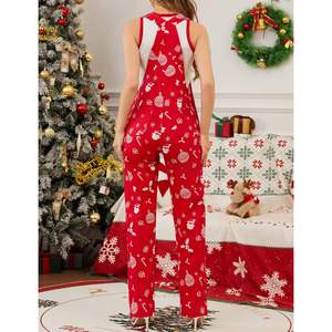 Combinaison de Noël personnalisée pour femme, rouge, imprimée, respirante, en tricot, avec poches, tenue de fête pour adultes - Product Image 6