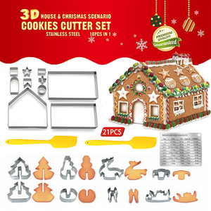 Ensemble de moules à pâtisserie 11 pièces, ensemble de découpoirs à biscuits en forme de renne 3D avec outils en acier inoxydable pour la confection de gâteaux de Noël festifs - Product Image 5