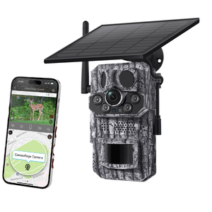 Cámara de Seguridad GPS 4G IP66 Impermeable con Visión Nocturna a Todo Color, Batería Solar, Cámara Solar de Camuflaje Completo para Caza - Product Image 1