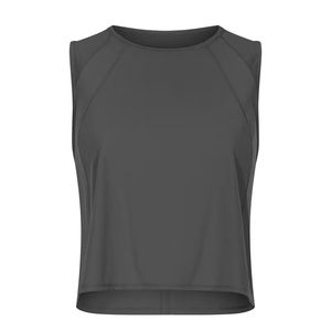 Camiseta Deportiva sin Mangas para Hacer Ejercicio, Cuello Redondo, Ajustada, de Punto Acanalado, Transpirable, de Spandex/Nailon, Color Sólido - Product Image 2