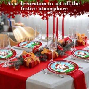 Juego de Platos y Vasos de Papel con Diseño de Papá Noel y Renos Navideños, Decoraciones para Mesa de 10 Personas para las Fiestas de Invierno, Hecho en China - Product Image 4