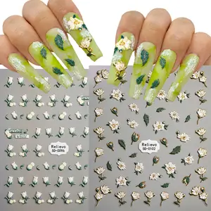 2023 vendita calda Flower Design personalizzato 5d Nail Art Stickers Nail Art Stickers Set nail art decalcomanie