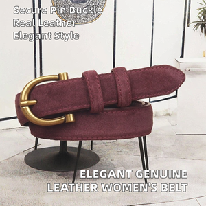 Ceinture décontractée pour femme, légère, exquise et écologique, avec boucle en acier, largeur 1,8 cm, longueur 100 cm - Product Image 2