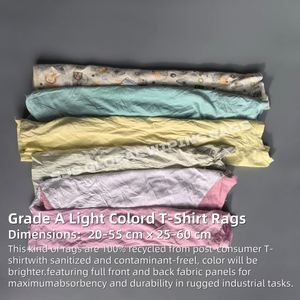 Chiffons de nettoyage Trapo Industrial multicolores 100% coton pur, couleur claire, idéaux pour le nettoyage - Product Image 2
