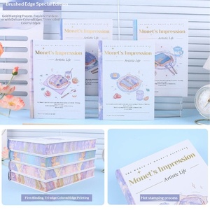 Cuaderno Lianhua con Borde <span class=keywords><strong>de</strong></span> Pincel, Diario <span class=keywords><strong>de</strong></span> Estilo Retro con Acabado <span class=keywords><strong>de</strong></span> Pintura al Óleo, <span class=keywords><strong>Libro</strong></span> Vacío para Estudiantes, Regalo para Mejores Amigos - Product Image 6
