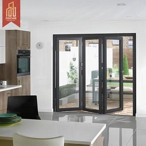 דלתות מחיצה מזכוכית אלומיניום לבית עם פונקציית קיפול ואפקט חזותי שקוף, דלת מתקפלת אידיאלית למשרד ביתי ולחדר שינה - Product Image 1