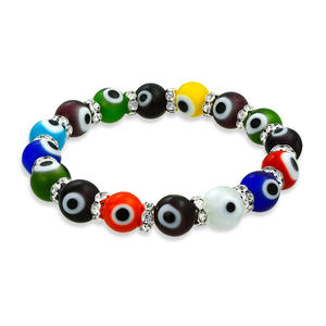 Pulseira de contas de vidro para olhos de mil flores, joia quente da Europa e dos Estados Unidos, pulseira de vidro para mau olhado turquia, atacado - Product Image 2