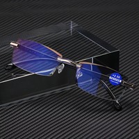 Lunettes de presbytie unisexes anti-lumière bleue, à correction automatique, monture transparente en PC, multifocales, pour hommes et femmes