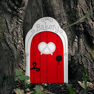 Cuento de hadas jardín Mini elfo de madera DIY puerta árbol patio decoración casa de muñecas decoración al aire libre - Product Image 6