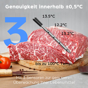 Thermomètre à viande sans fil pour barbecue, thermomètre intelligent pour barbecue avec application - Product Image 5