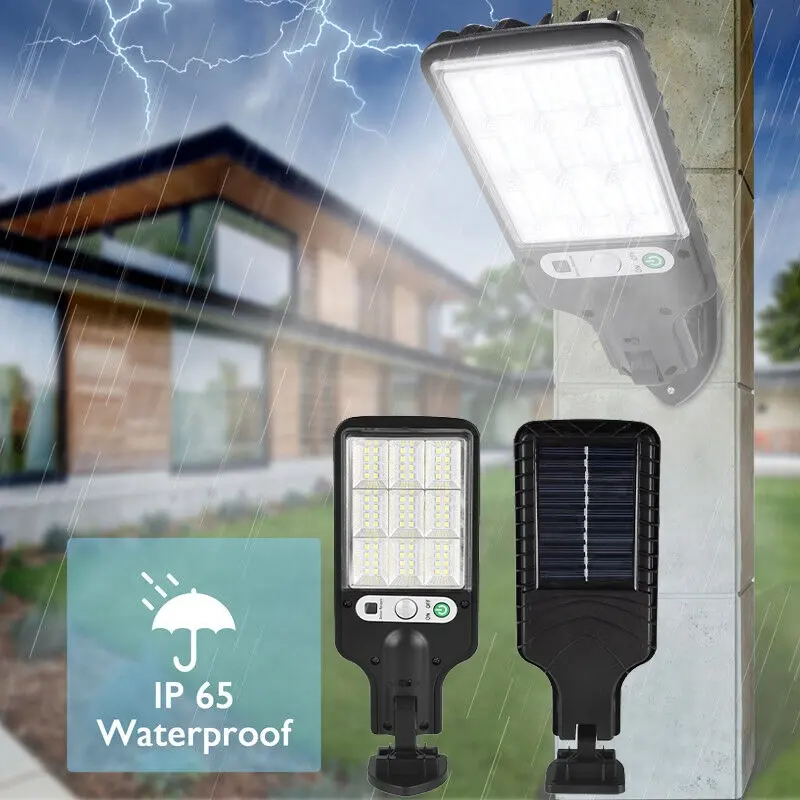 Solar Street Lights Lâmpada solar ao ar livre com 3 Light Mode Waterproof Motion Sensor Security Lighting para o jardim Pátio Path Yard