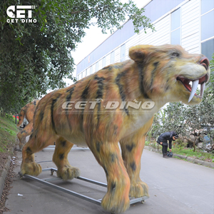 Escultura de animales salvajes para parque zoológico, modelo de tigre dientes de sable realista, animales animatrónicos, modelo de Tigre, animatrónico, para parque zoológico - Product Image 2